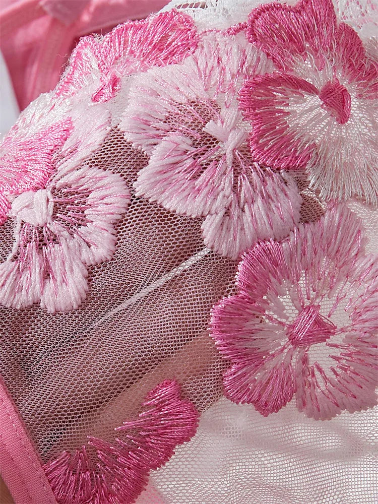 “Heartbreaker” Embroidered Lingerie Set