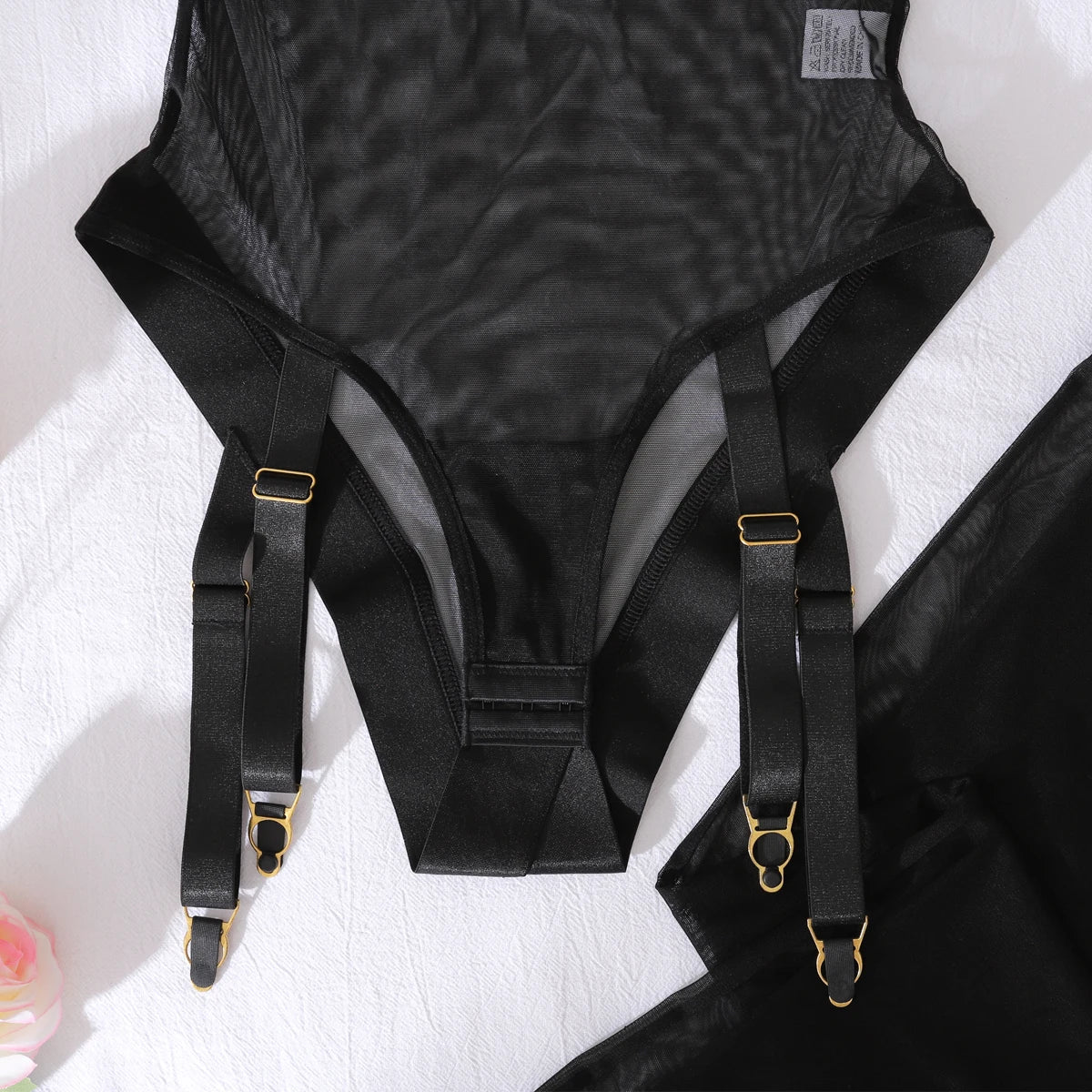 “Naked Illusion” Strapless Mesh Bodystocking