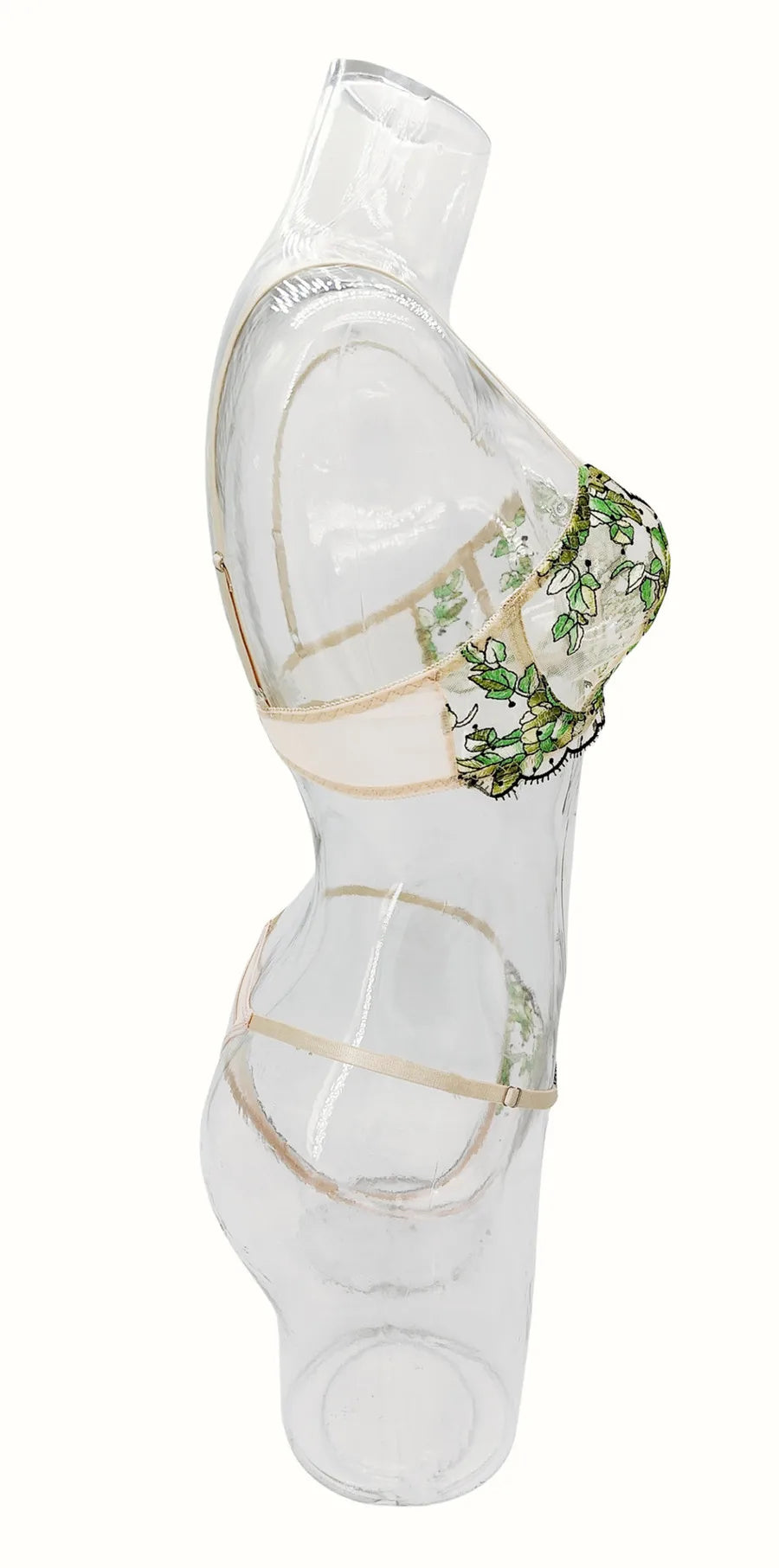 “Wild Bloom” Embroidered Lingerie Set