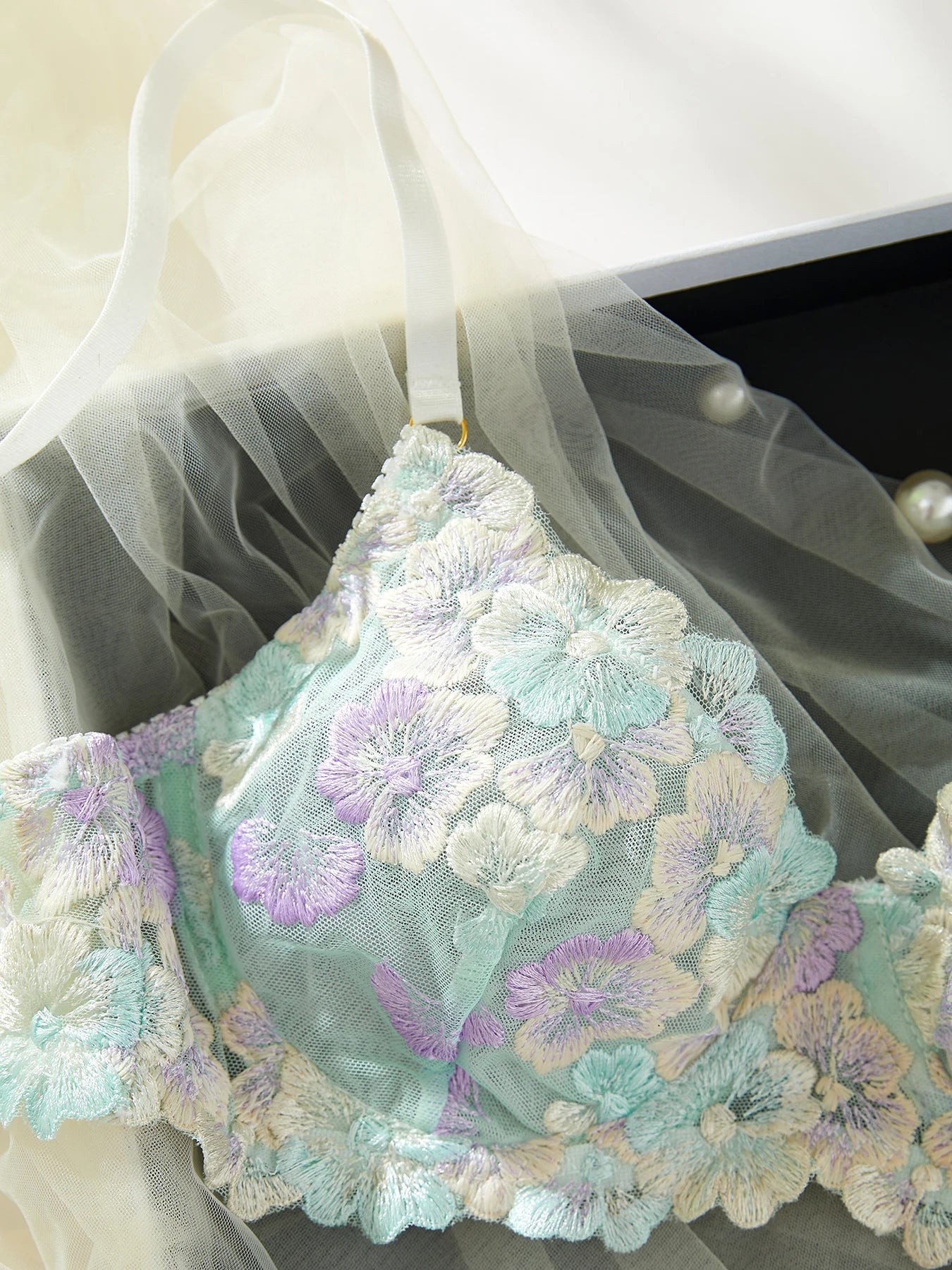 Natalia Embroidered Lace Fairy Lingerie Set – Sexy & Delicate Brief Duo