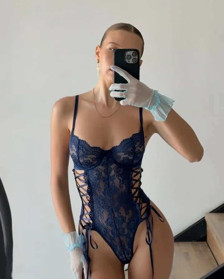 “Midnight Tangle” Corset Bodysuit