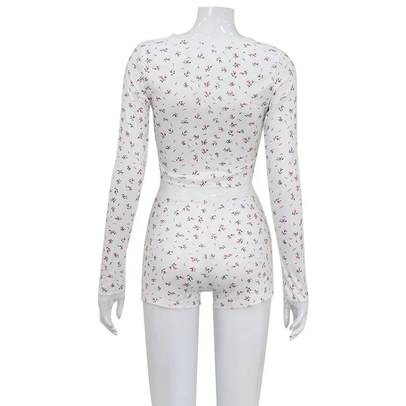Floral Print Pajamas Set
