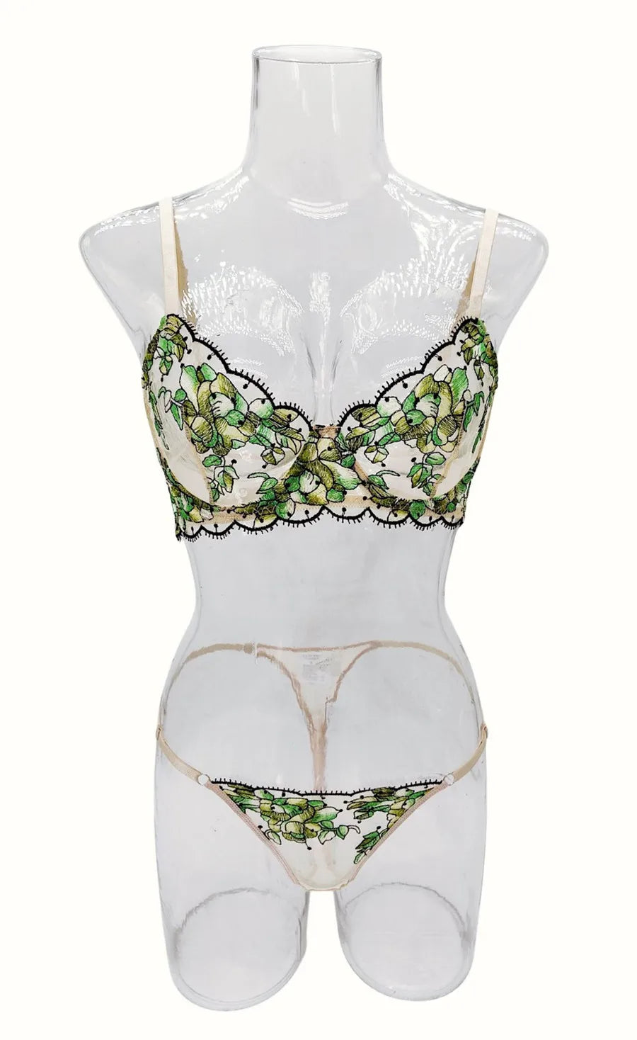 “Wild Bloom” Embroidered Lingerie Set