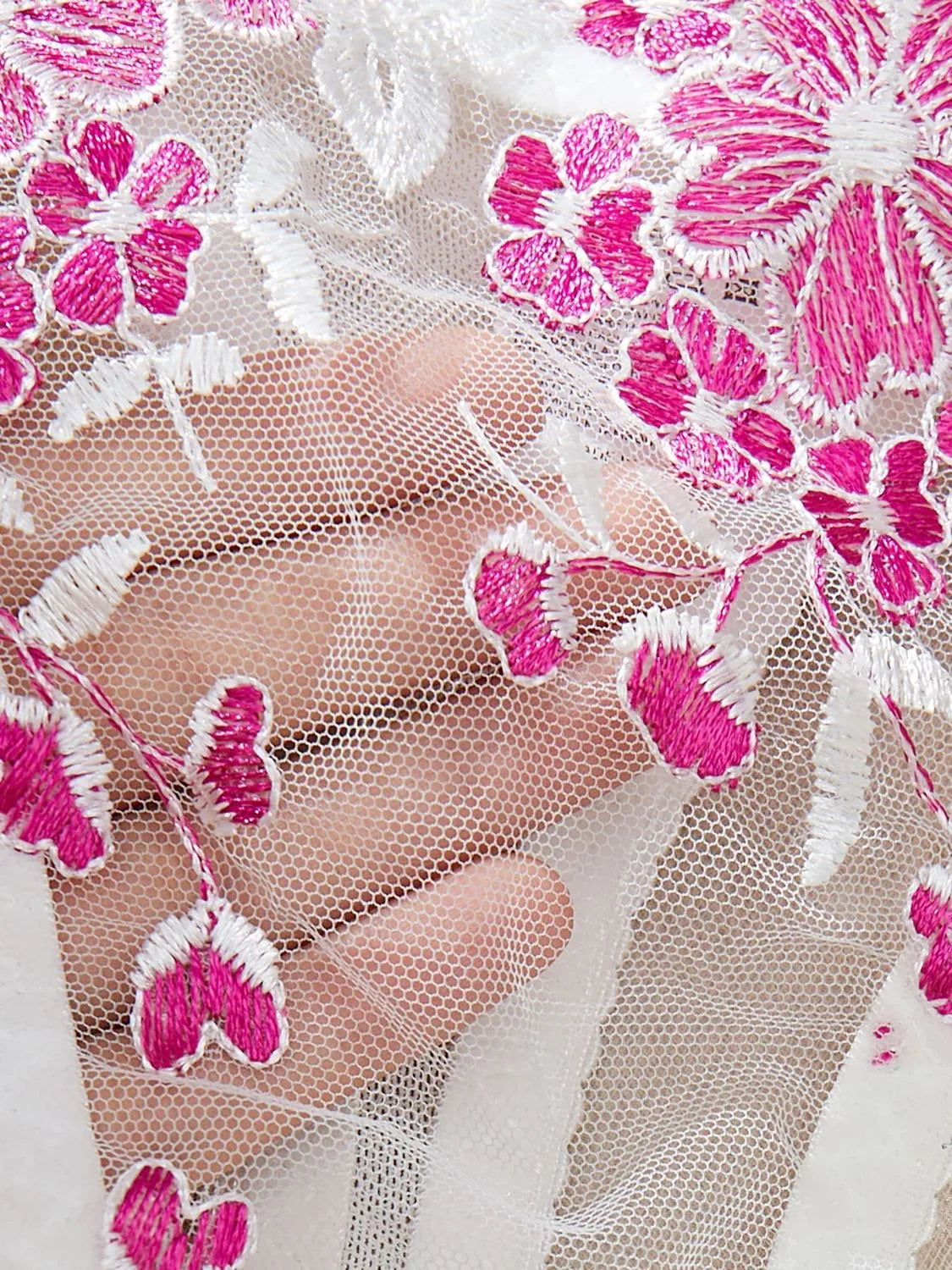 “Cherry Blossom Kiss” Embroidered Lingerie Set