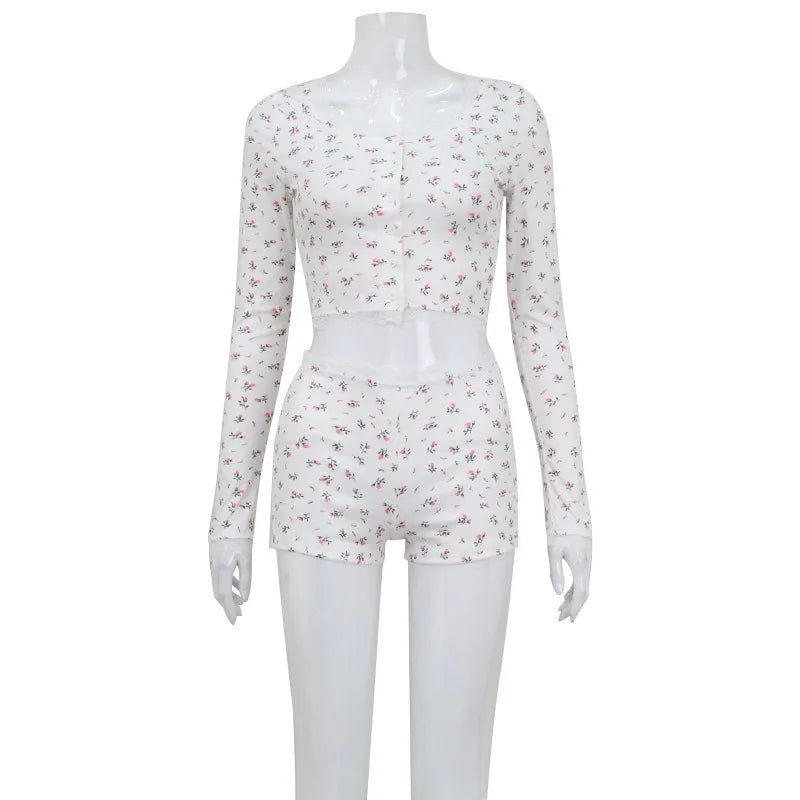 Floral Print Pajamas Set