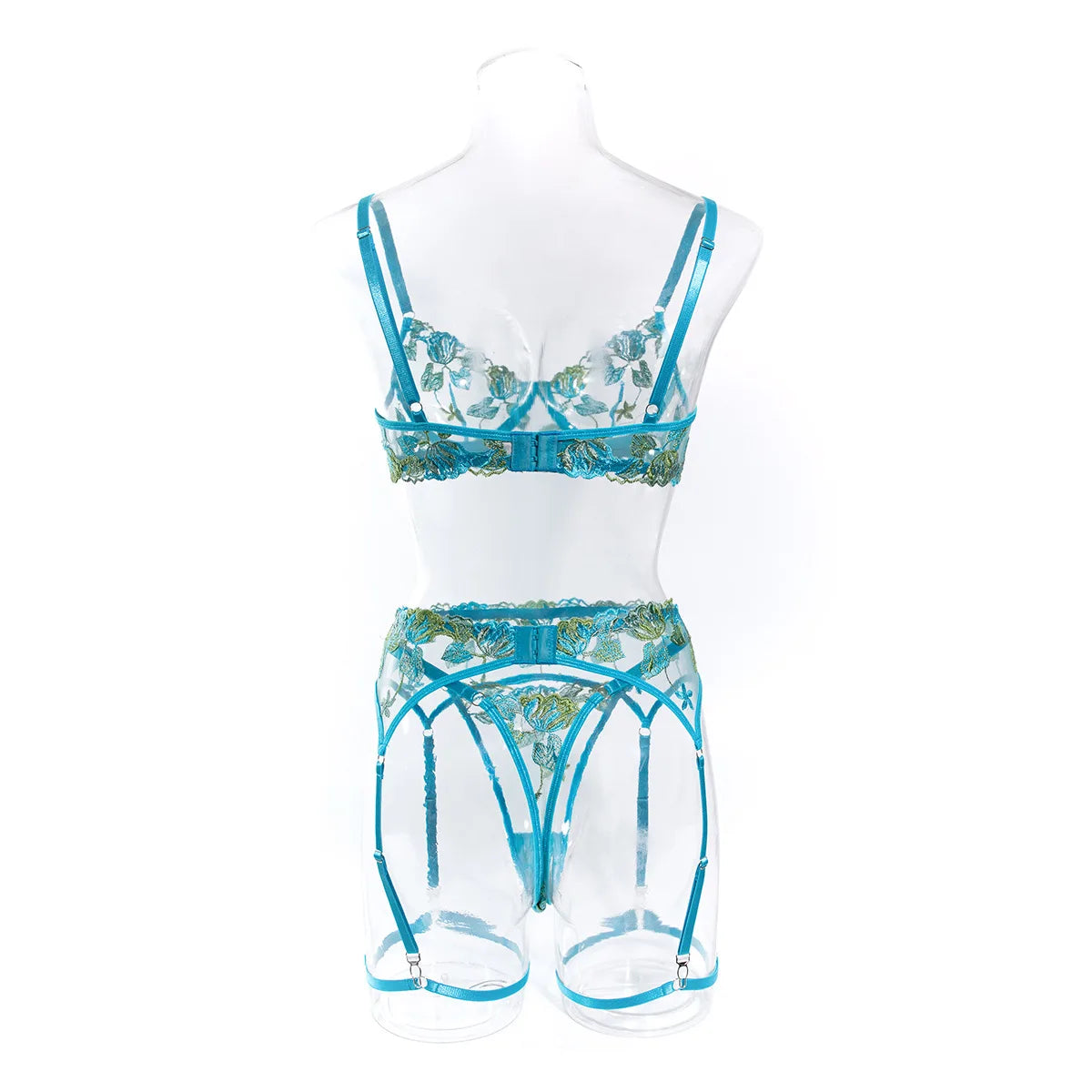 “Fleur Électrique” Embroidered Lingerie Set
