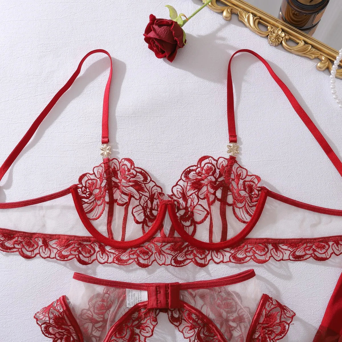 “Midnight Muse” Embroidered Lingerie Set