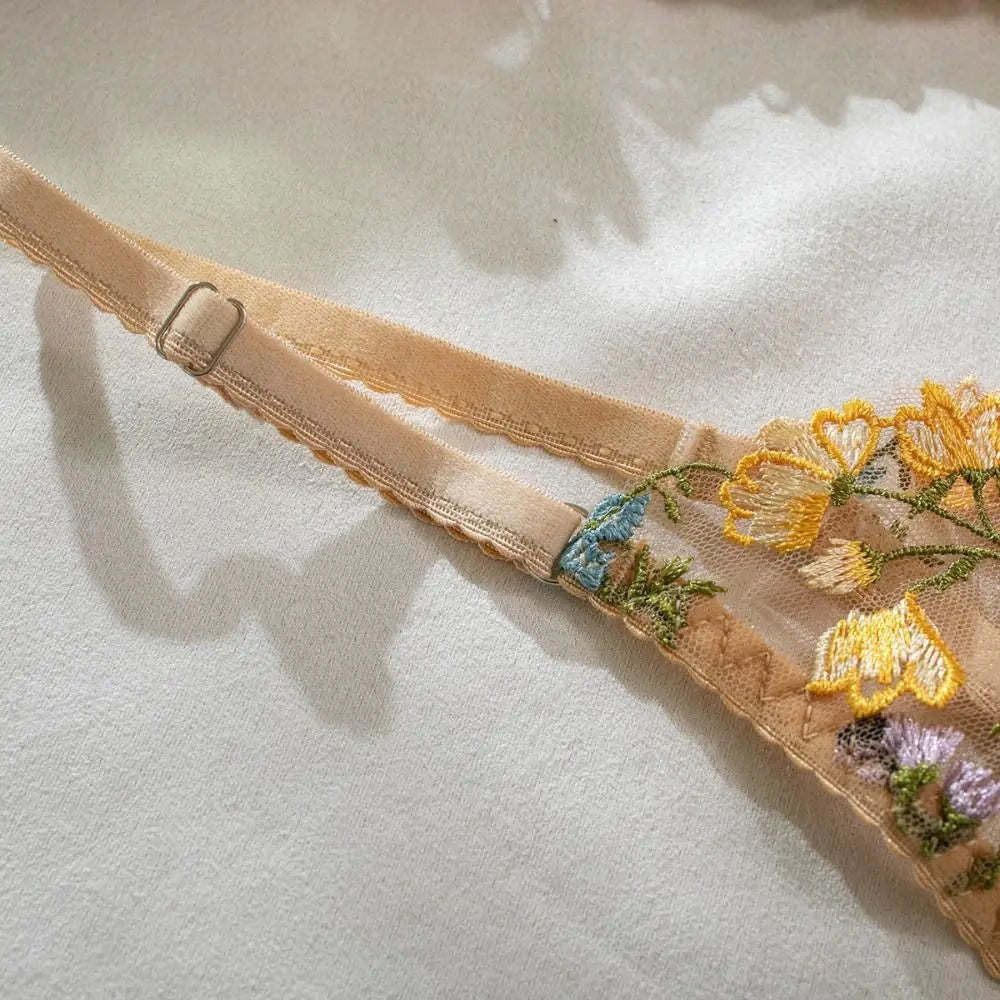 “Golden Hour” Embroidered Lingerie Set