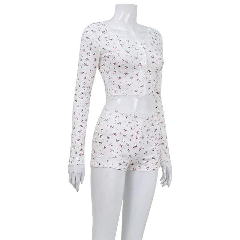 Floral Print Pajamas Set