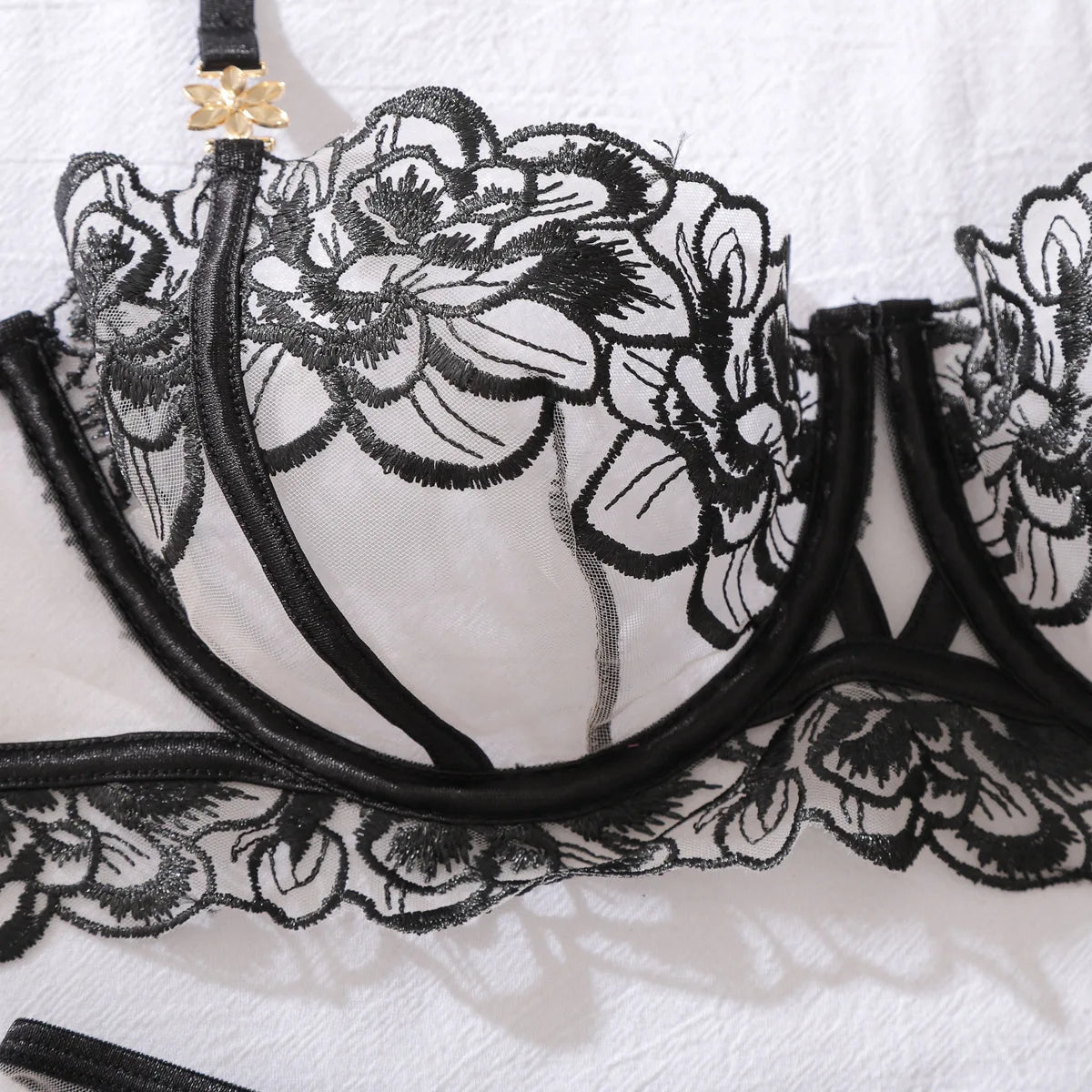 “Midnight Muse” Embroidered Lingerie Set