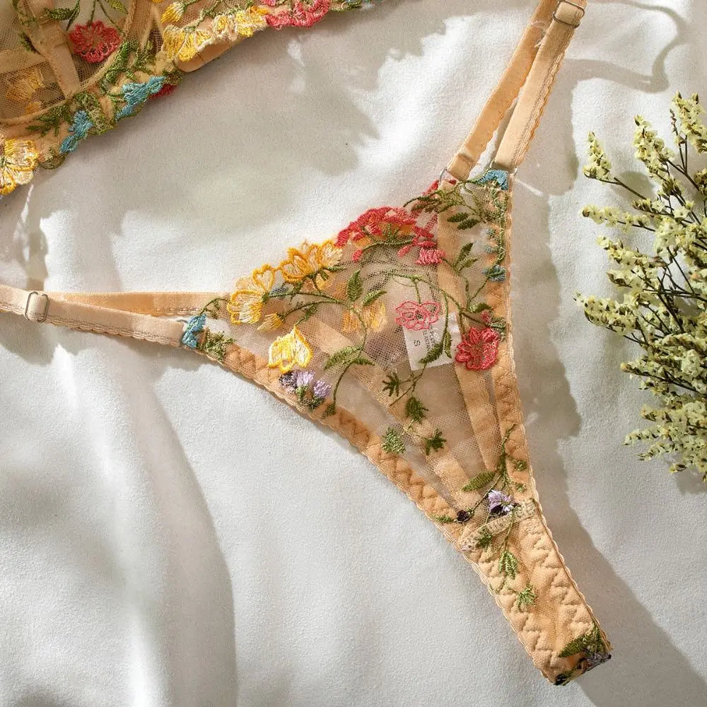 “Golden Hour” Embroidered Lingerie Set