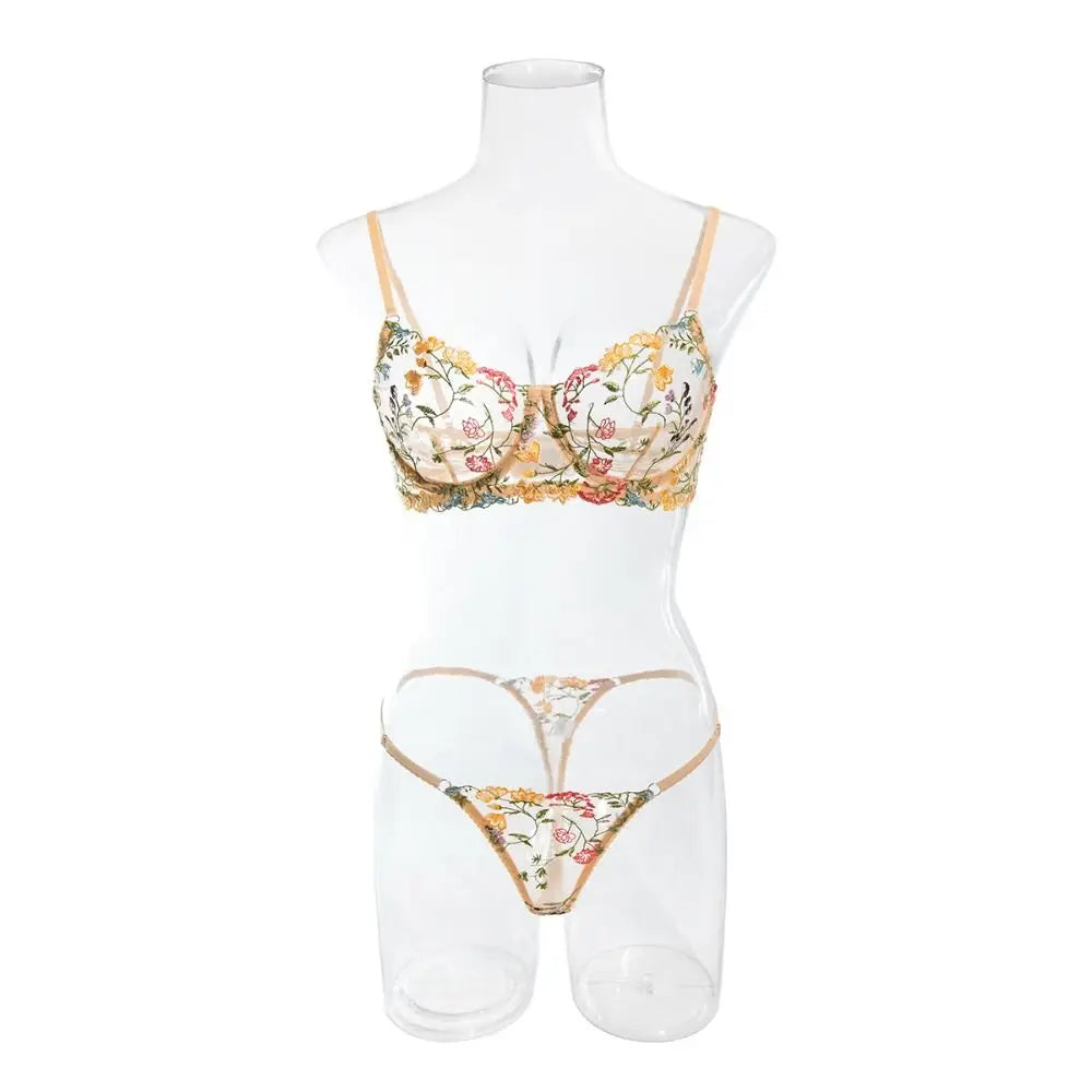 “Golden Hour” Embroidered Lingerie Set