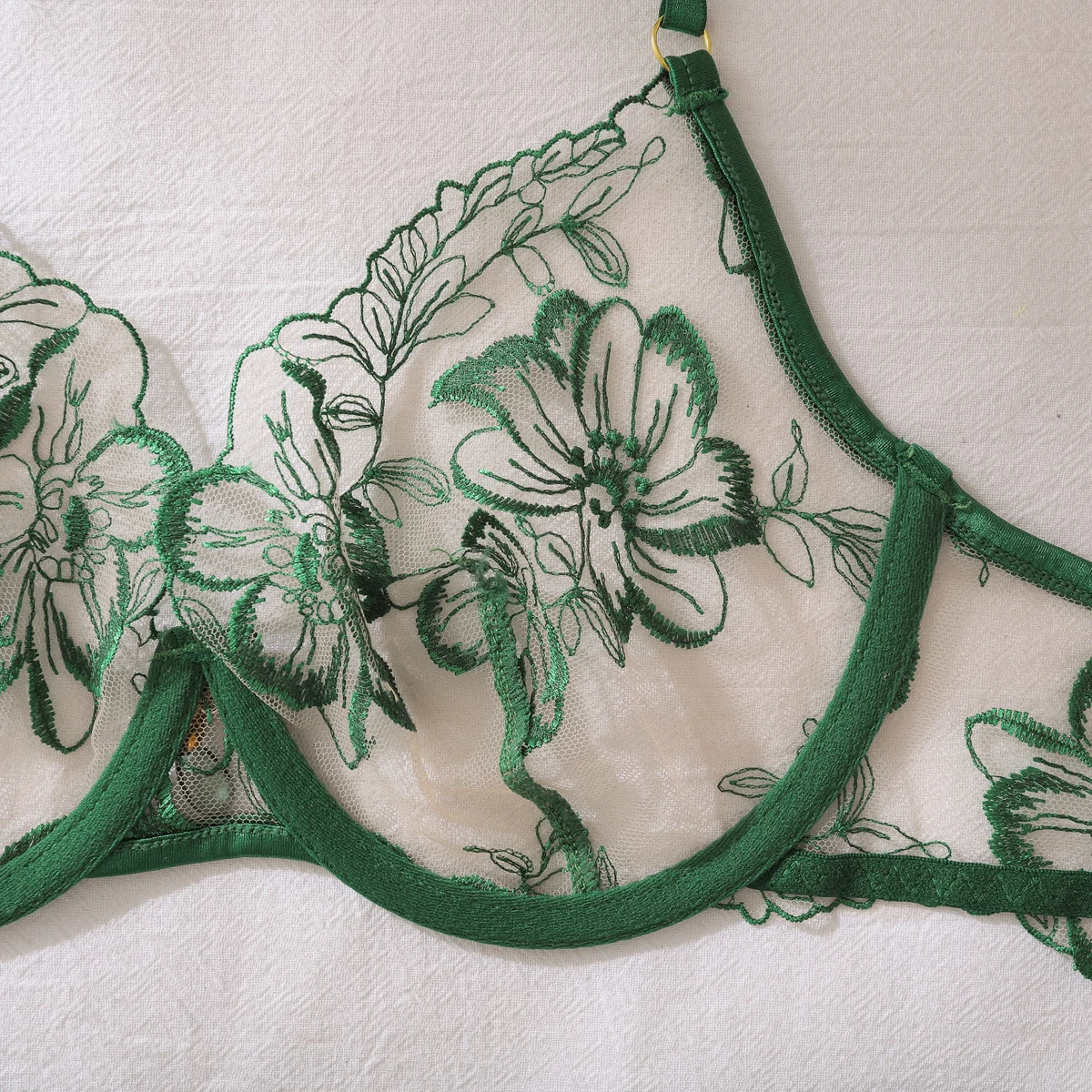“Poison Ivy” Embroidered Lingerie Set
