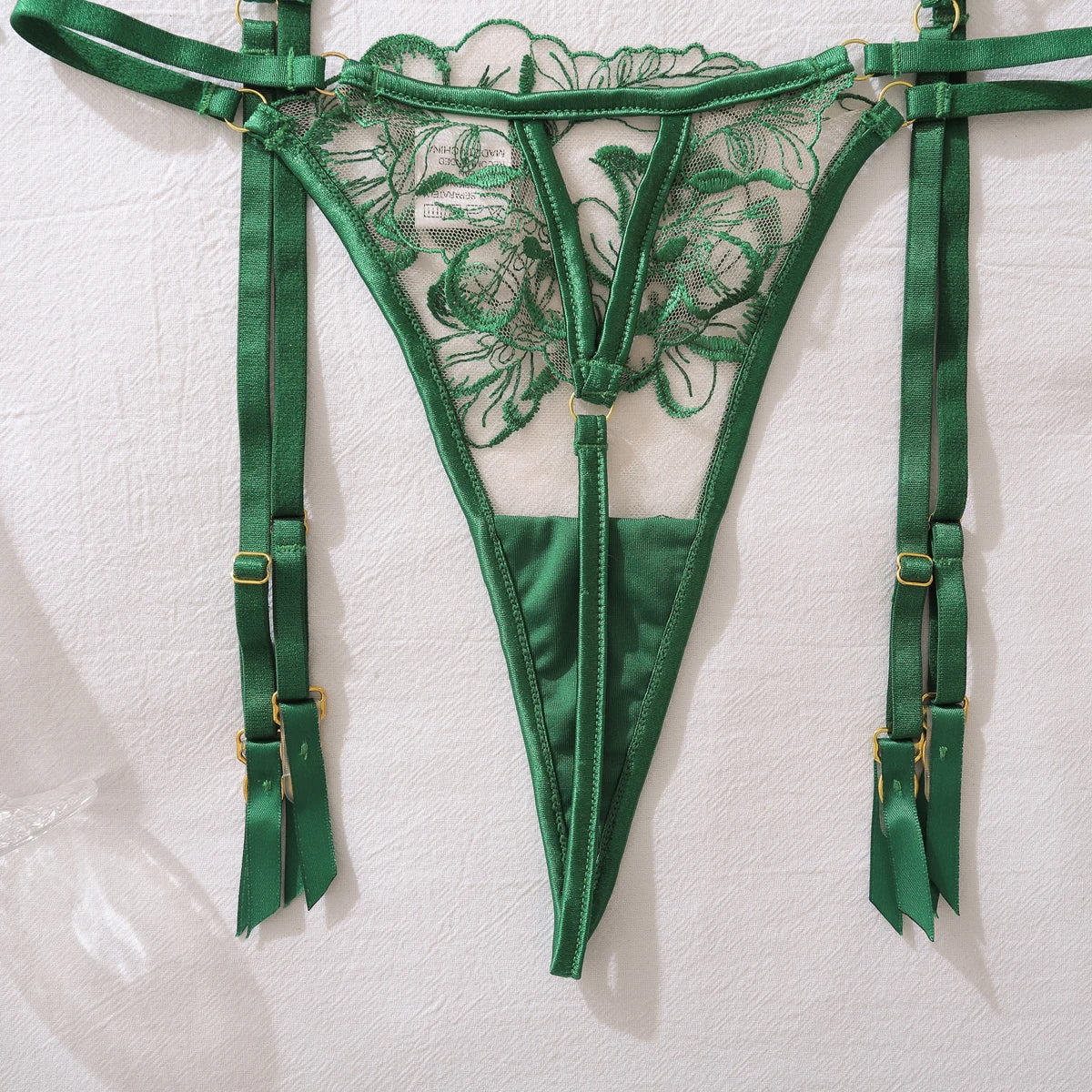 “Poison Ivy” Embroidered Lingerie Set