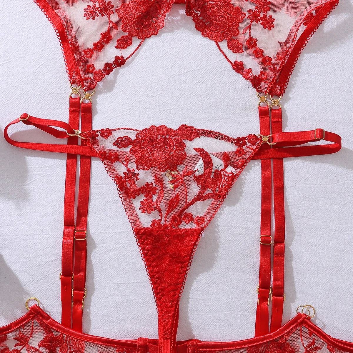“Dangerous Desire” Embroidered Lingerie Set