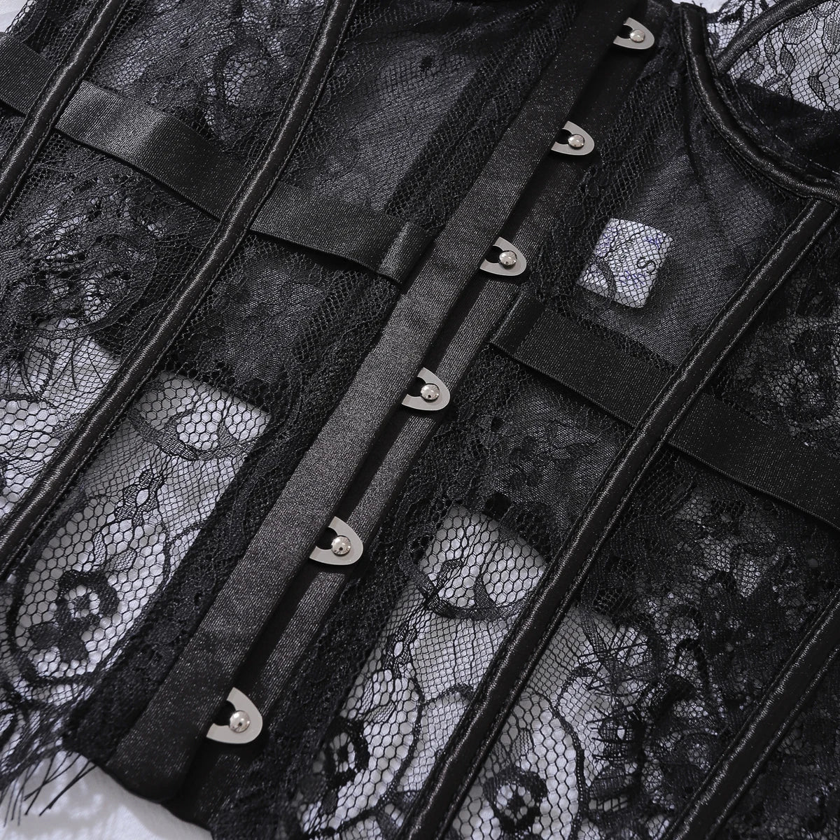 “Room Service” Lace Corset Bodysuit