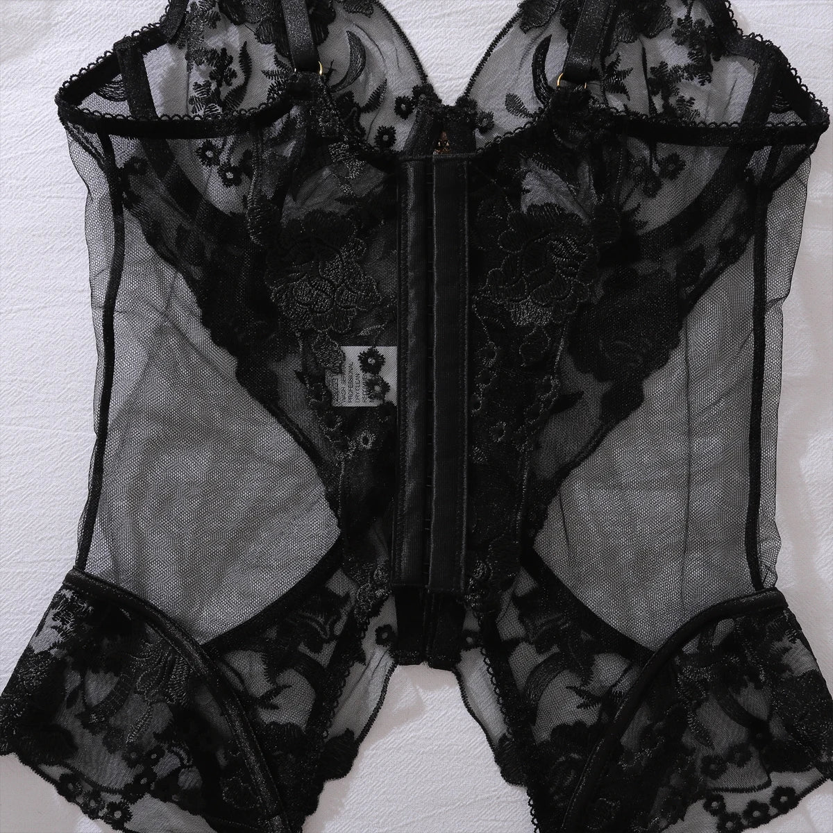 “Dangerous Desire” Embroidered Corset Bodysuit