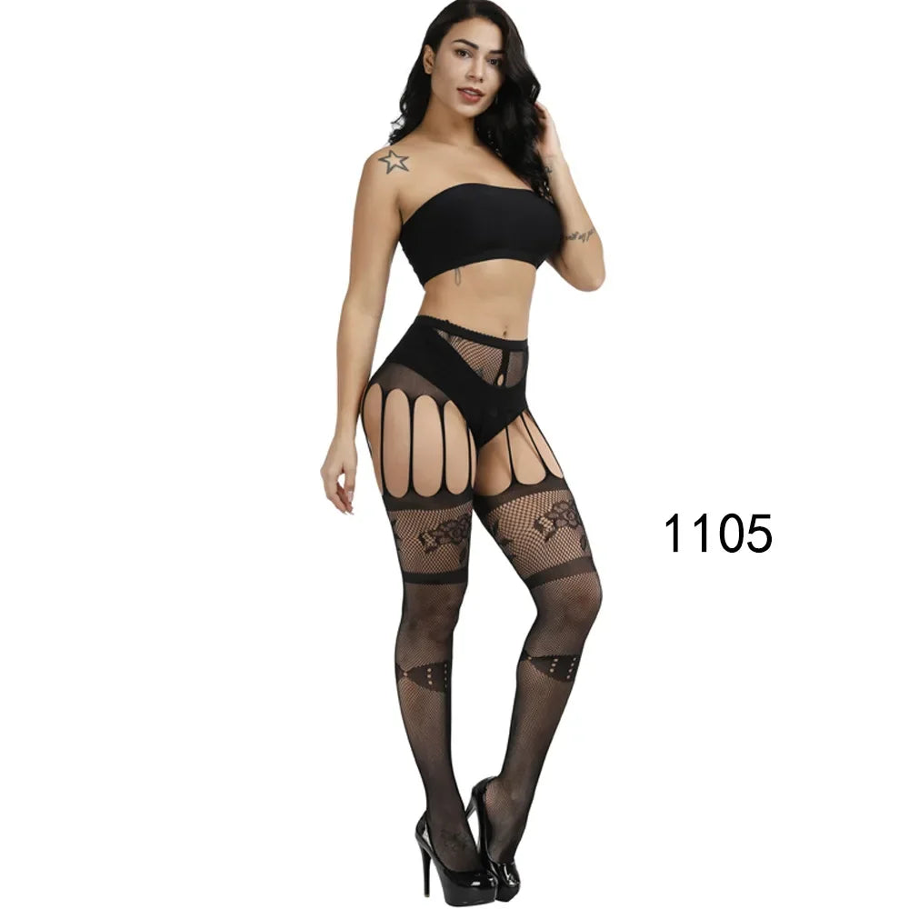 Lace Top Sheer Thigh High Stockings – Black, Red & White Transparent Hosiery