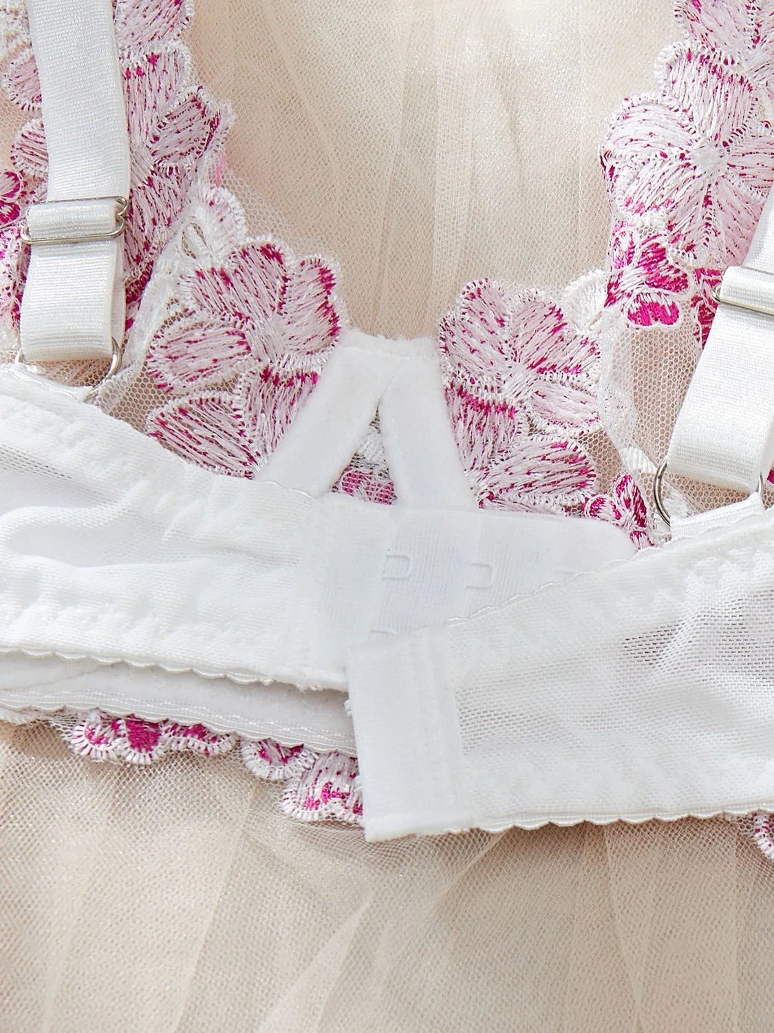 “Cherry Blossom Kiss” Embroidered Lingerie Set
