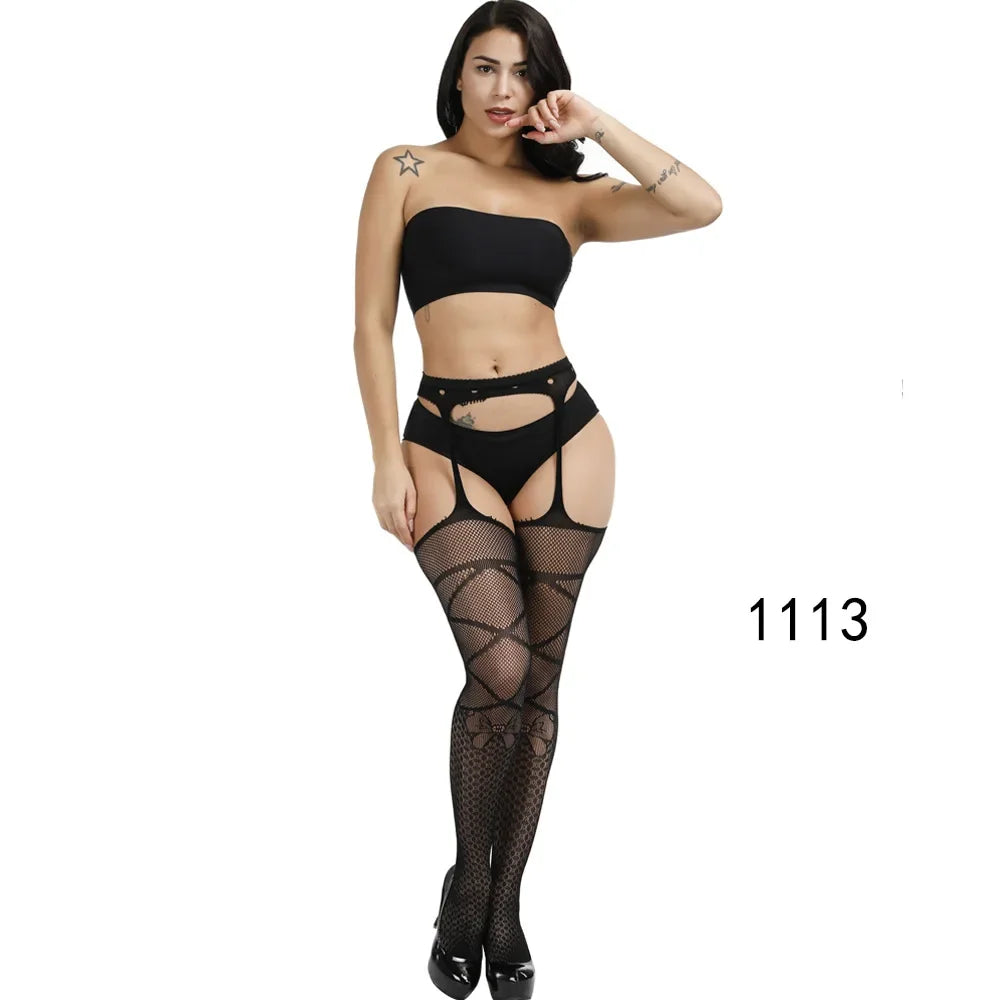 Lace Top Sheer Thigh High Stockings – Black, Red & White Transparent Hosiery