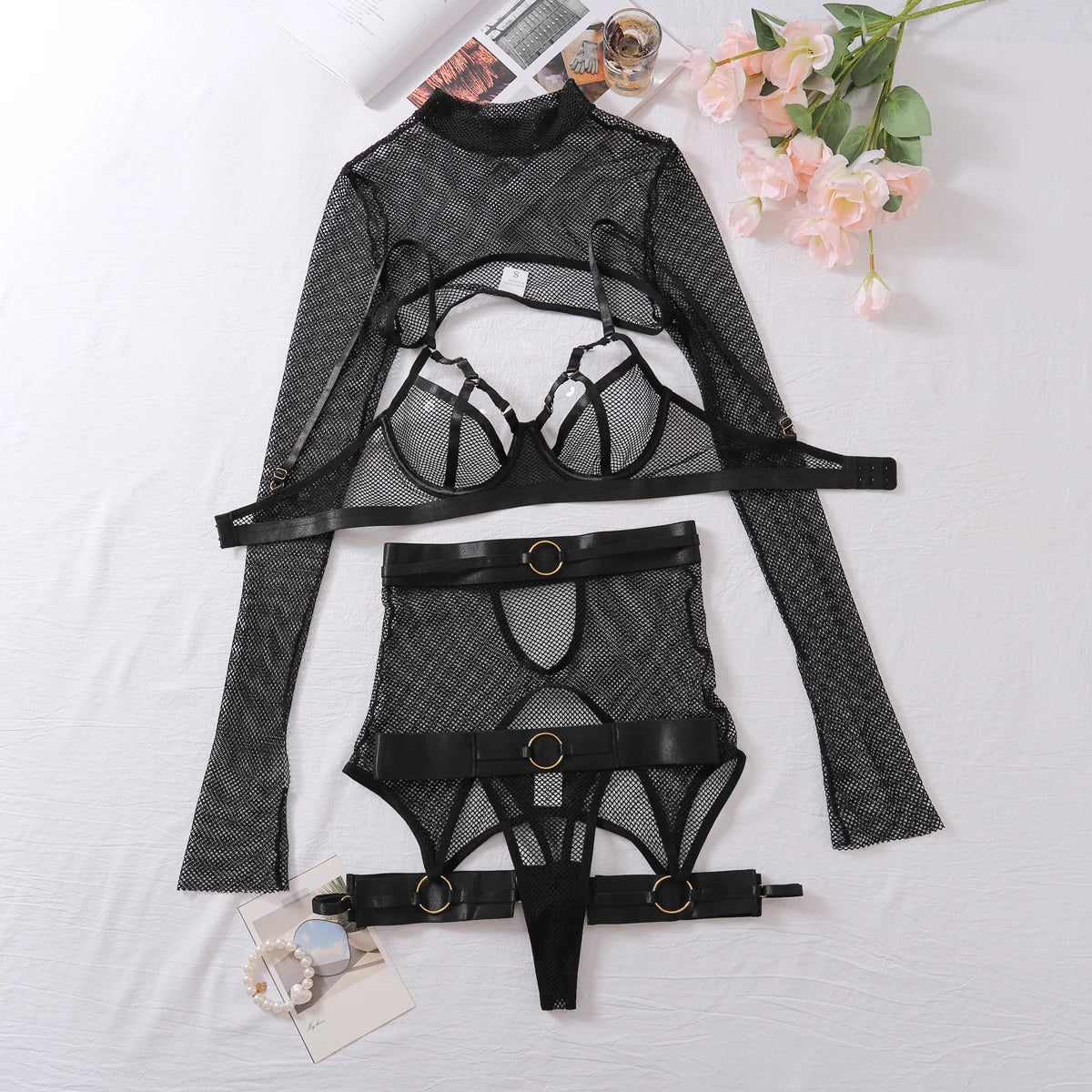 Kendra Seductive Fishnet Mesh Set
